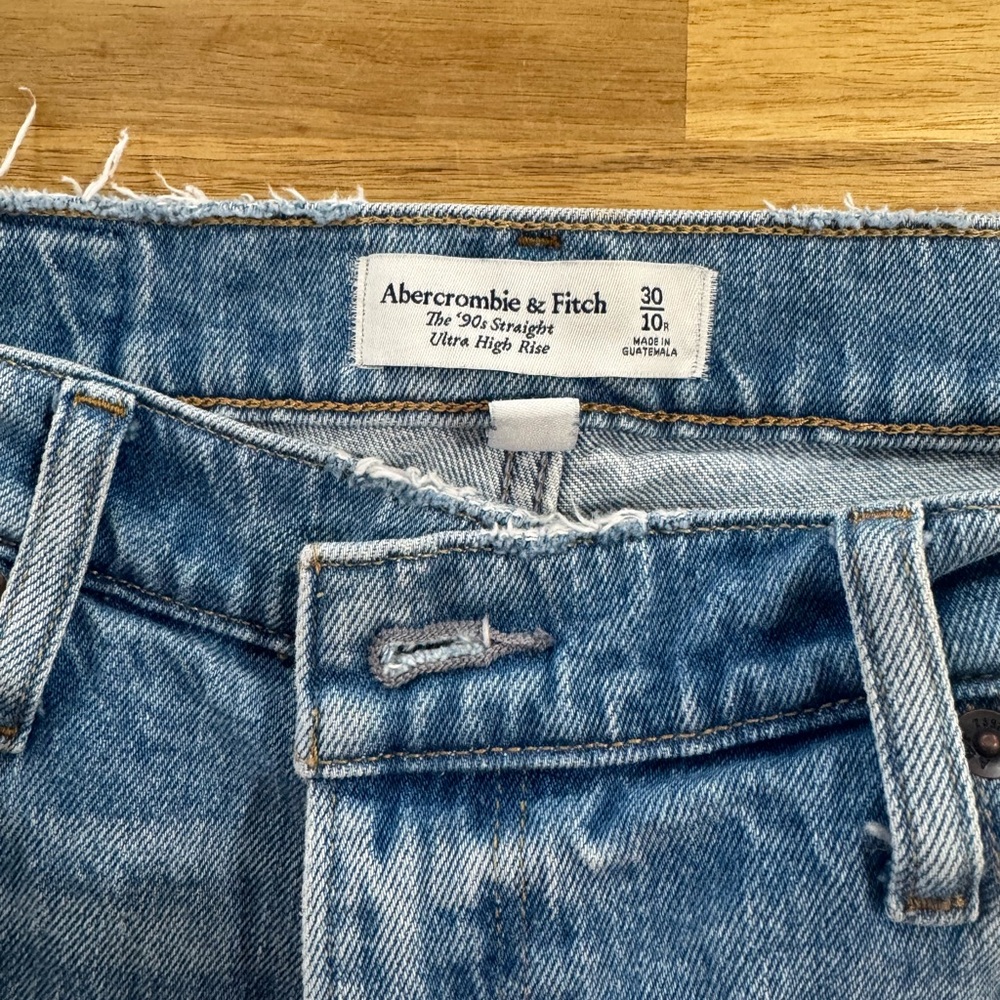 Abercrombie & Fitch Women's Light Blue Straight Leg Jeans